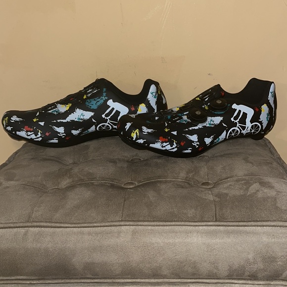 Mens Cycling Road Shoes Cleats Multicolored w/ BOA closure - Picture 3 of 7